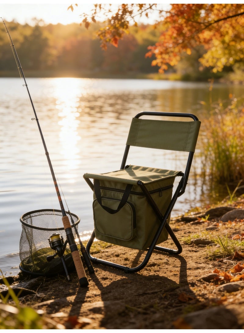 EXCLIFE Portable outdoor folding chair three-in-one leisure chair outdoor small stool leisure camping fishing ice pack chair - Image 1